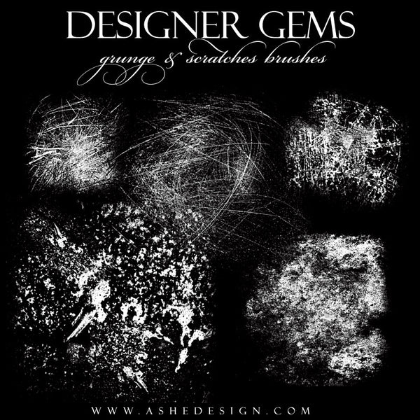 Ashe Design | Photoshop Brushes | Grunge & Scratches full set web display