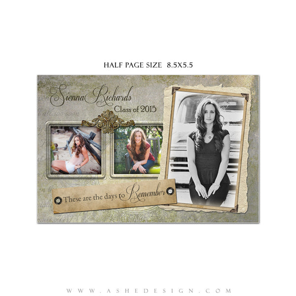 Senior Yearbook Ads for Photoshop | Days To Remember half page