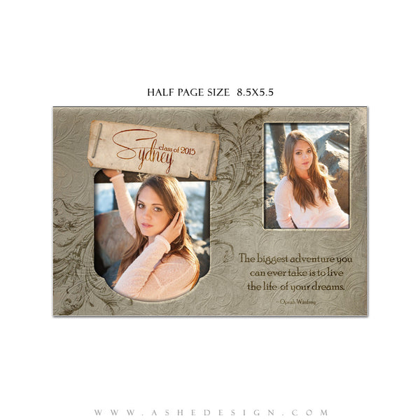 Senior Yearbook Ads for Photoshop | Dolce half page