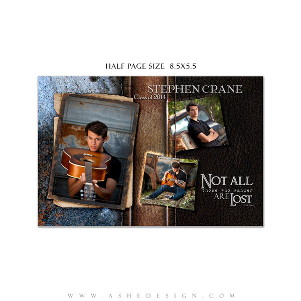 Leather Stitched YB Ad half page web display