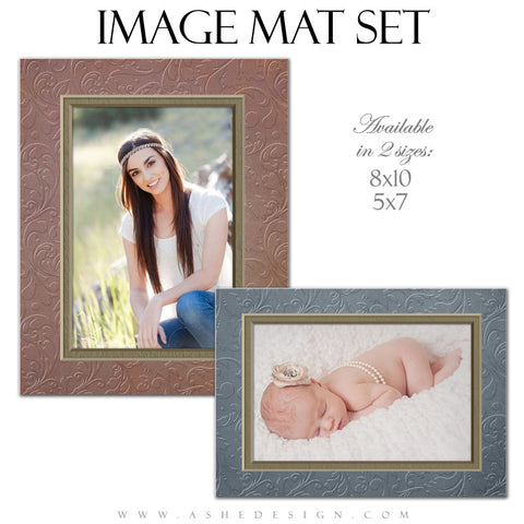 Image Mat Set - 5x7 & 8x10 | Embossed Swirls full set