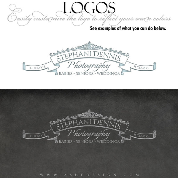 Chalkboard Scroll Logo examples web display