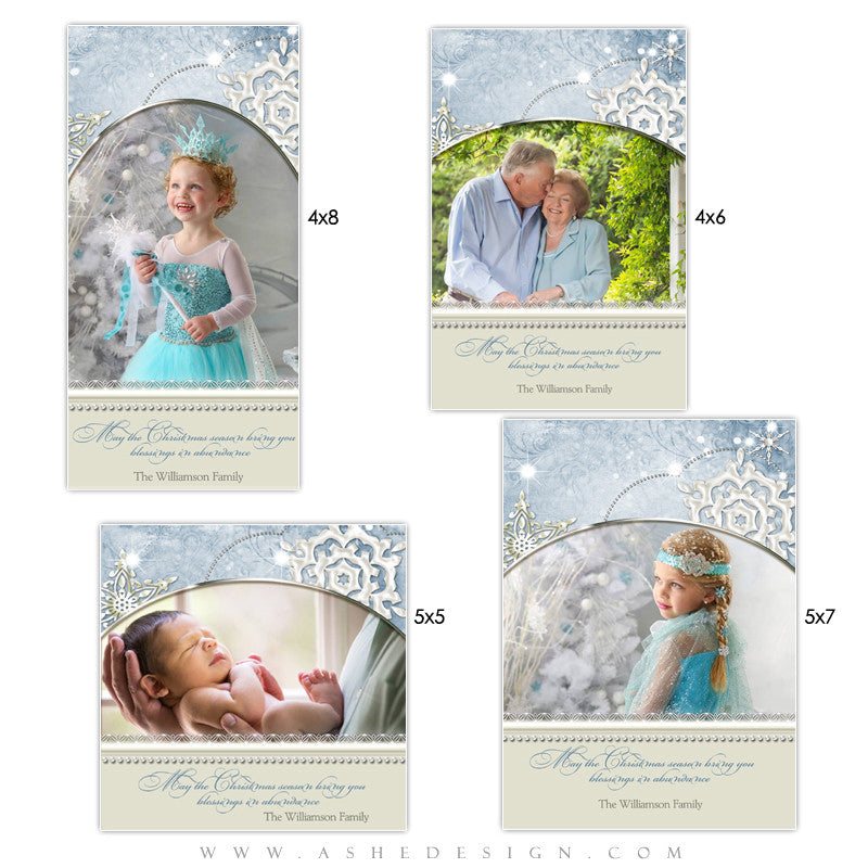 Christmas Photo Card Templates | Snow Dust Pearl