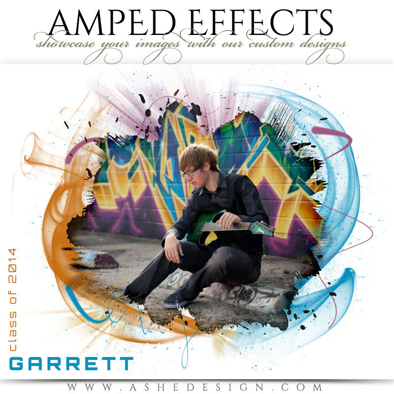 Ashe Design | Amped Effect | Color Vortex Senior Template