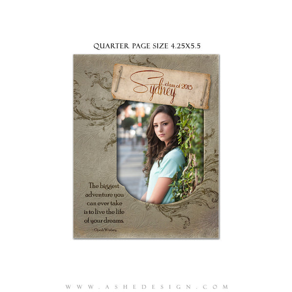 Senior Yearbook Ads for Photoshop | Dolce quarter page