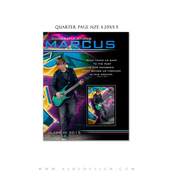 Senior Yearbook Ads for Photoshop | Streak Of Light quarter page