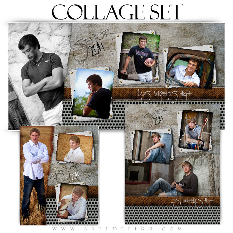 Scrap Metal Collage Set 8x10,11x14,10x20 web display