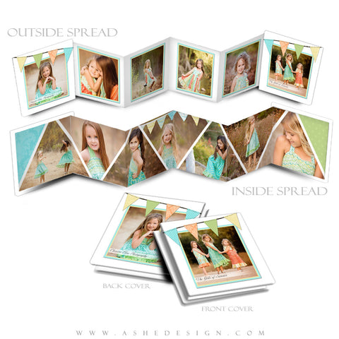 Pennant 3x3 Accordion Mini Book Template