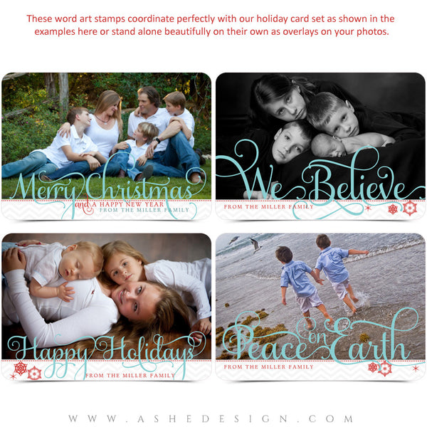 Christmas Word Art Collection - Curly Holiday Greetings