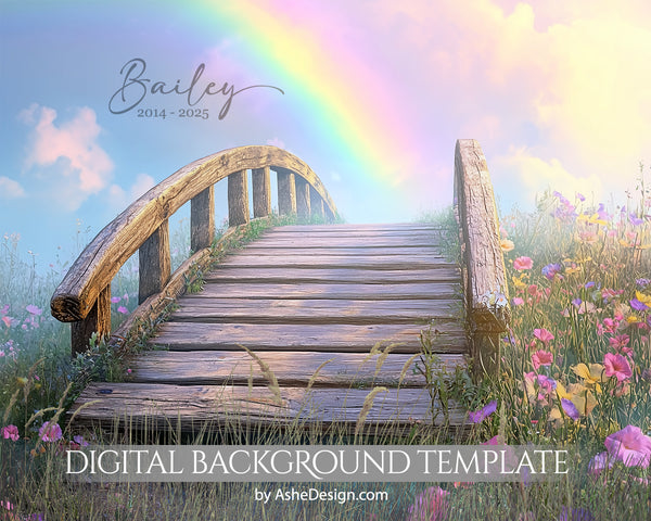 Digital Props 16x20 Backdrop Set - Rainbow Bridge Floral