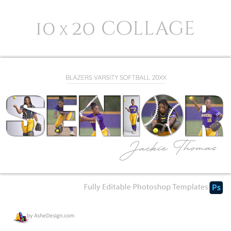Easy Effects - Senior Softball/Baseball Collage