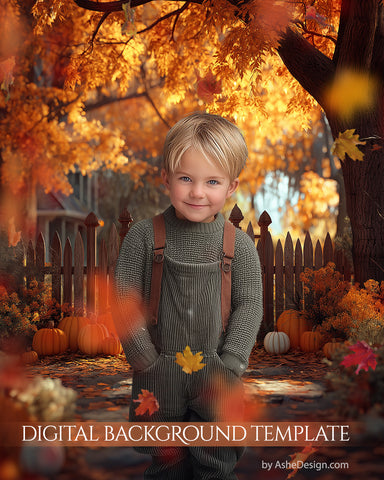Digital Backdrop Set - Falling Leaves