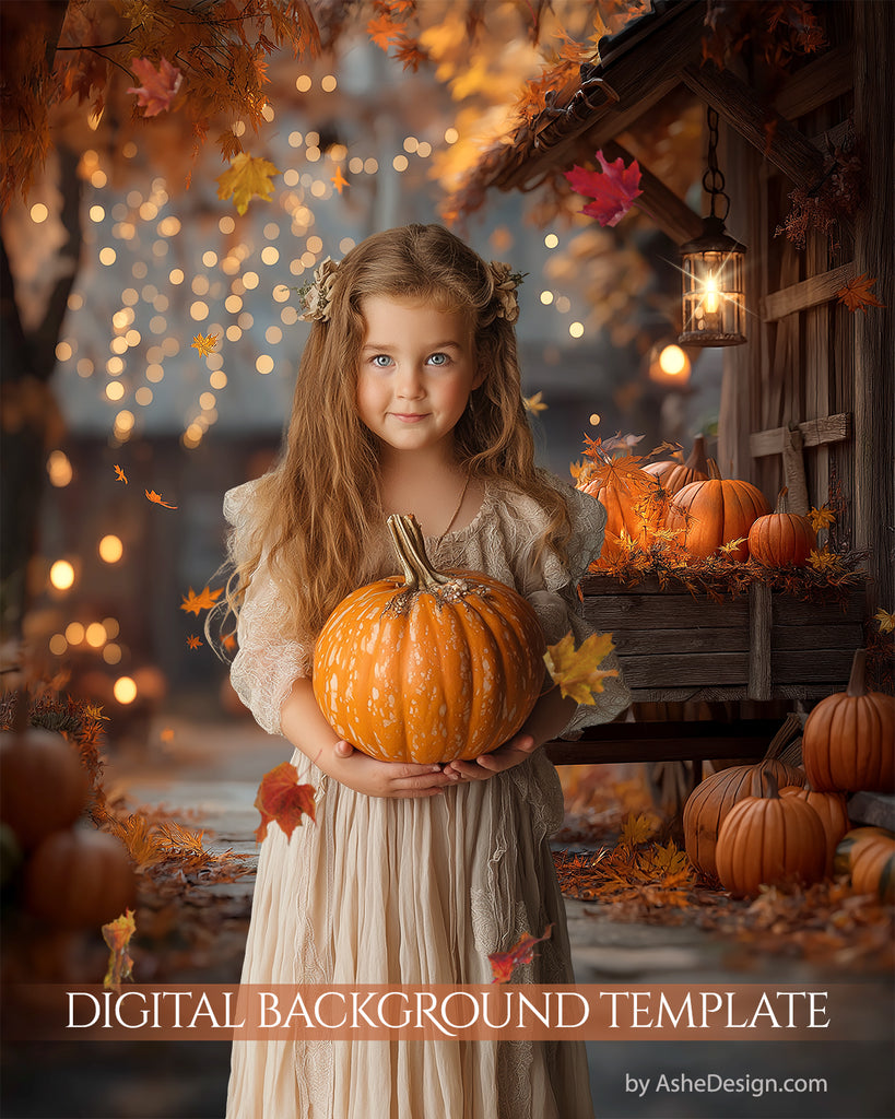 Digital Backdrop Set - Pumpkin Glow