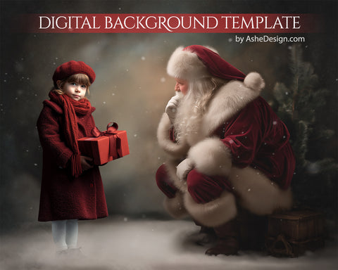 Digital Backdrop Set - Talking to Santa