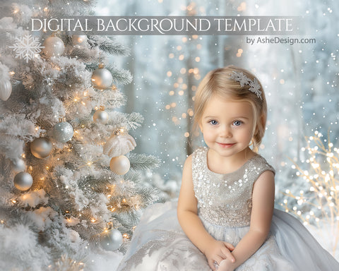 Digital Backdrop Set - Blue Christmas