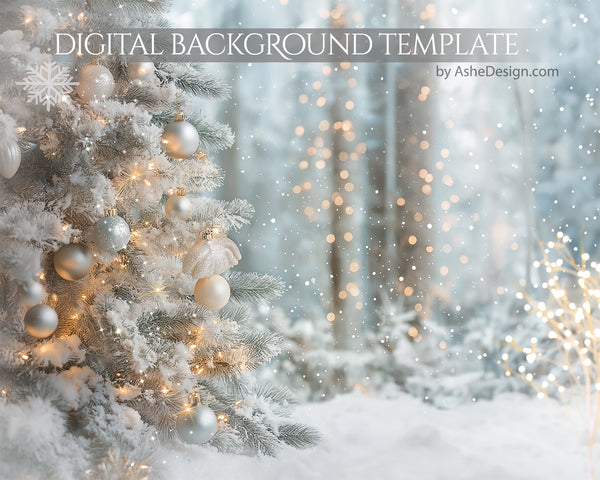 Digital Backdrop Set - Blue Christmas