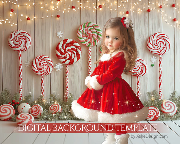 Digital Backdrop Set - Christmas Candy