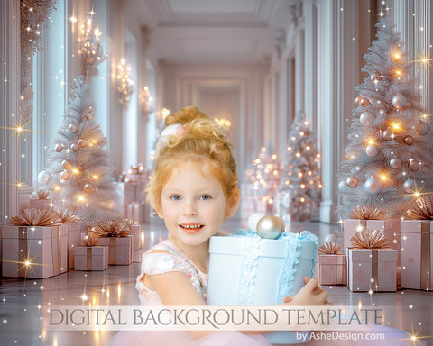 Digital Backdrop Set - Pink Christmas