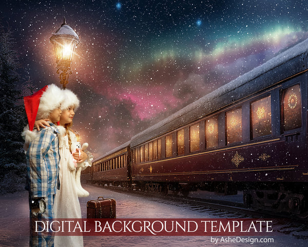 Digital Backdrop Set - Christmas Express