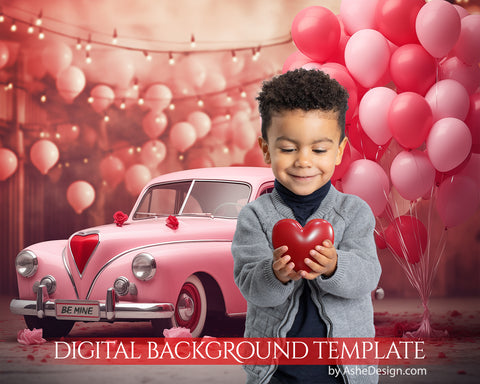 Digital Backdrop Set - Vintage Valentine