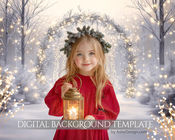 Digital Backdrop Set - White Christmas