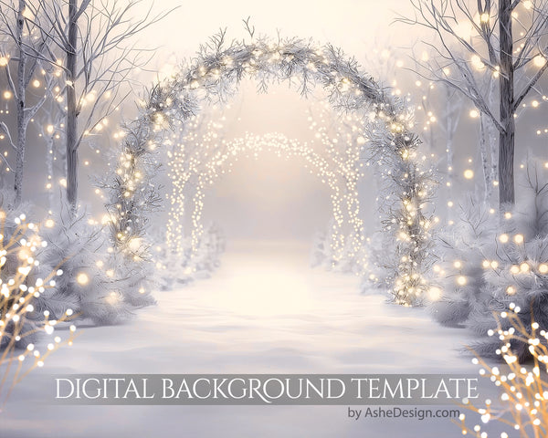 Digital Backdrop Set - White Christmas