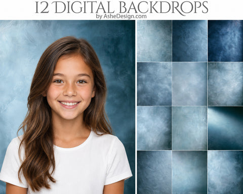 Digital Photography Backdrops - Blue Stucco