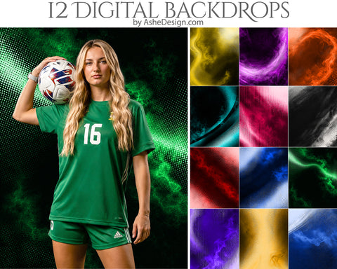 Digital Photography Backdrops - Colored Halftone