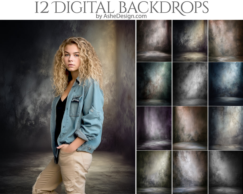 Digital Photography Backdrops - Cracked Studio Grunge