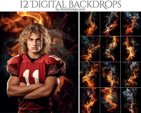 Digital Photography Backdrops - Fire and Smoke