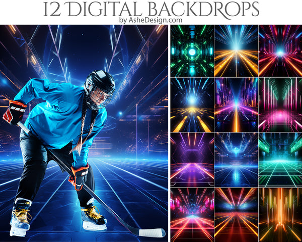Digital Photography Backdrops - Futuristic Neon