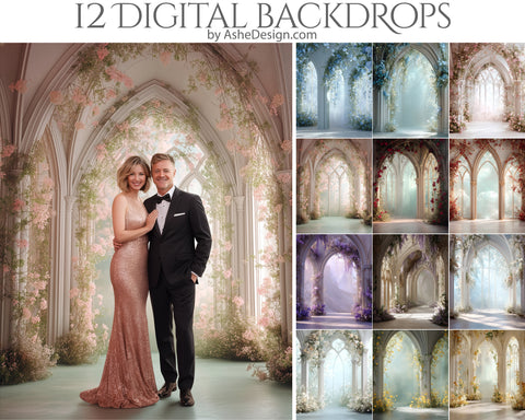 Digital Photography Backdrops - Gothic Arches