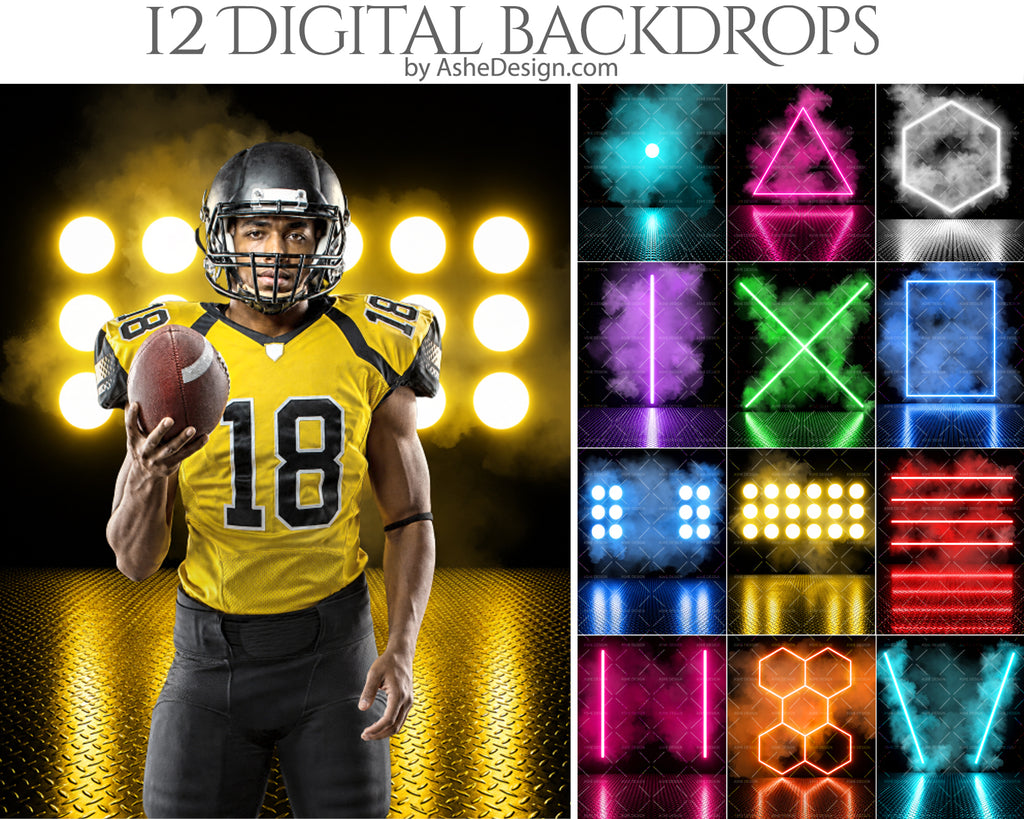 Digital Photography Backdrops - Neon Lights Studio