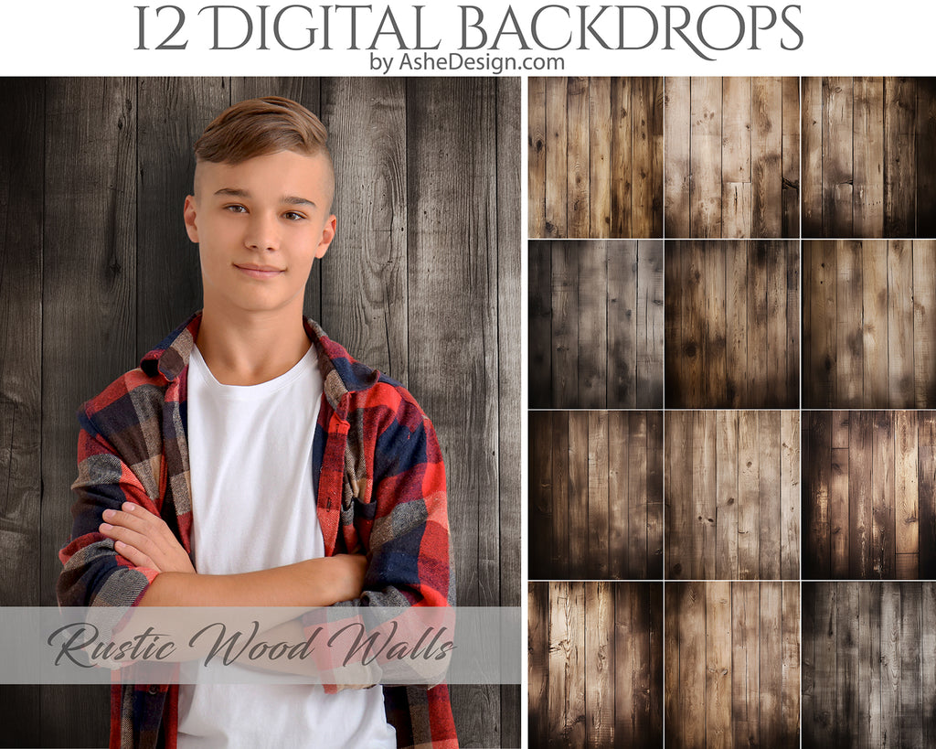 Digital Photography Backdrops - Rustic Wood Walls
