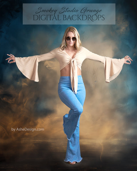 Digital Photography Backdrops - Smokey Studio Grunge