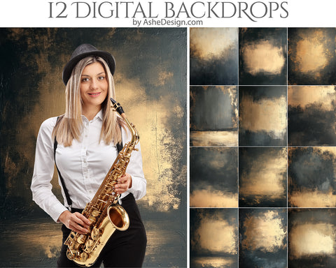 Digital Photography Backdrops - Vintage Gold Canvas