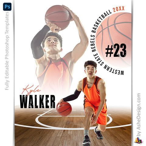 Amped Effects - All Around Basketball Poster Template For Photoshop