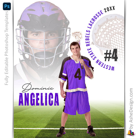 Amped Effects - All Around Lacrosse Poster Template For Photoshop