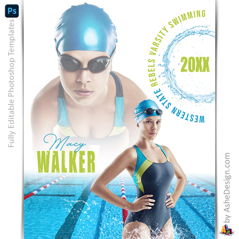 Amped Effects - All Around Swim Poster Template For Photoshop