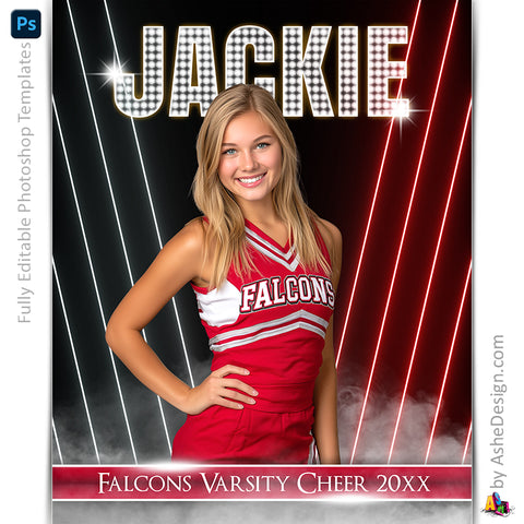 Amped Effects - All Star Cheer Poster Template For Photoshop