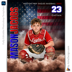 Amped Effects - Americana Sports Poster Template For Photoshop