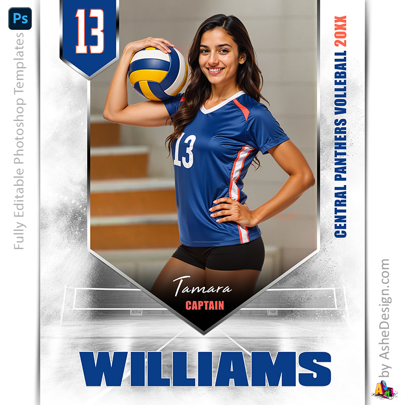Amped Effects - Banner Year Volleyball Poster Template For Photoshop