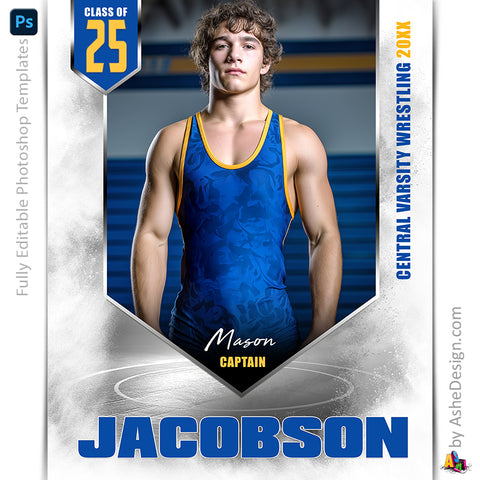 Amped Effects - Banner Year Wrestling Poster Template For Photoshop