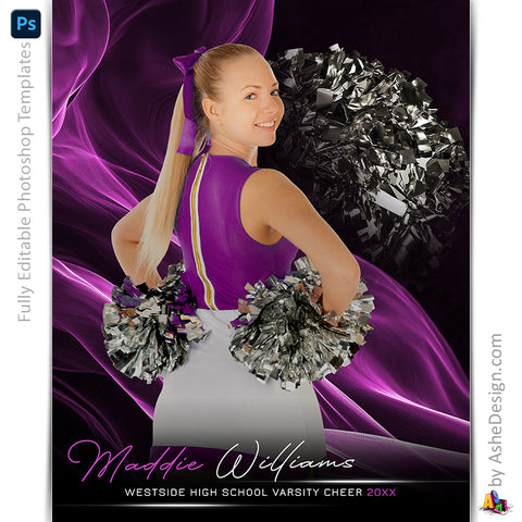 Amped Effects - Color Wave Cheer Poster Template For Photoshop