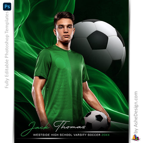 Amped Effects - Color Wave Soccer Poster Template For Photoshop