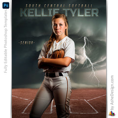 Amped Effects - Cyclone Softball Sports Poster Template For Photoshop