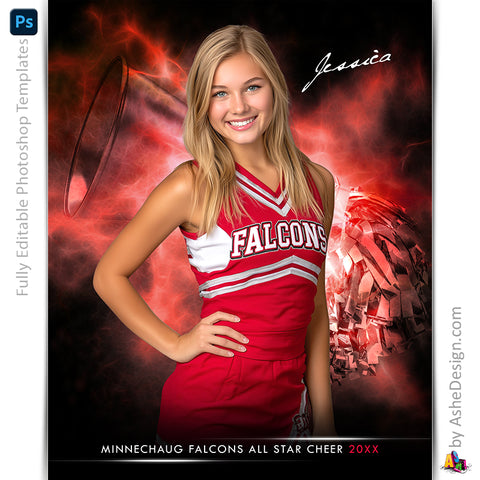 Amped Effects - Electric Explosion - Cheer Poster Template For Photoshop