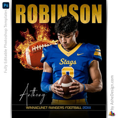 Amped Effects - Fireball Inferno Football Poster Template For Photoshop