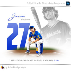 Amped Effects - Game Face Reflection Baseball Poster Template For Photoshop