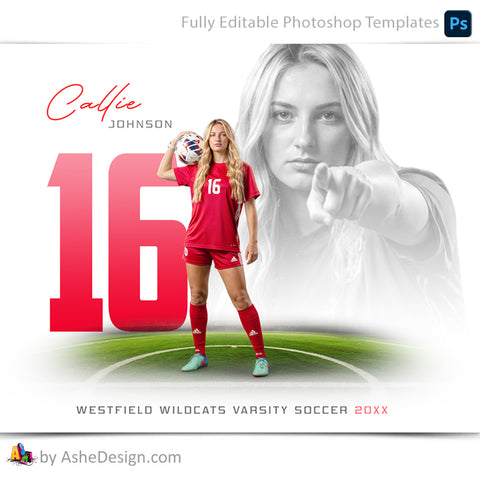 Amped Effects - Game Face Reflection Soccer Poster Template For Photoshop